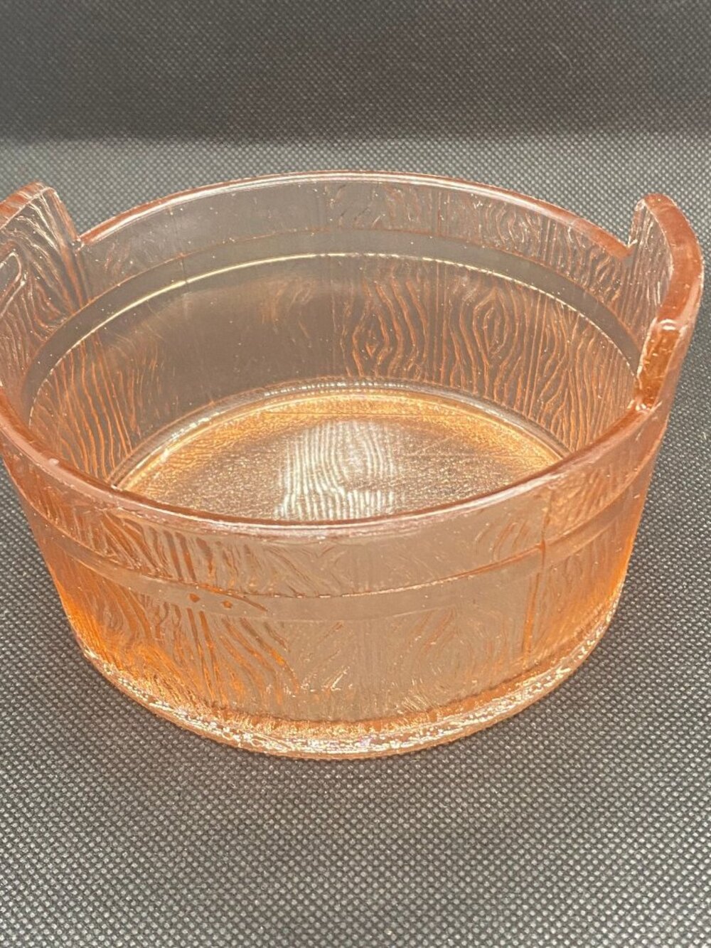 Diamond Glass Pink Barrel Bowl